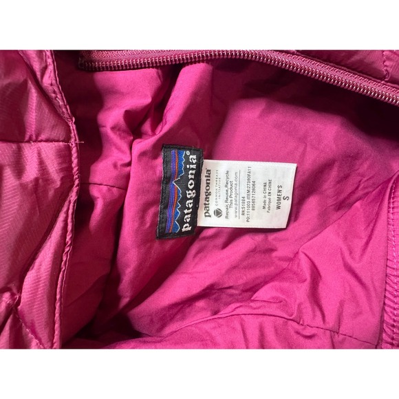 Patagonia Down Sweater Hooded Puffer Jacket Lightweight Warm Pink Women's S - Picture 5 of 7